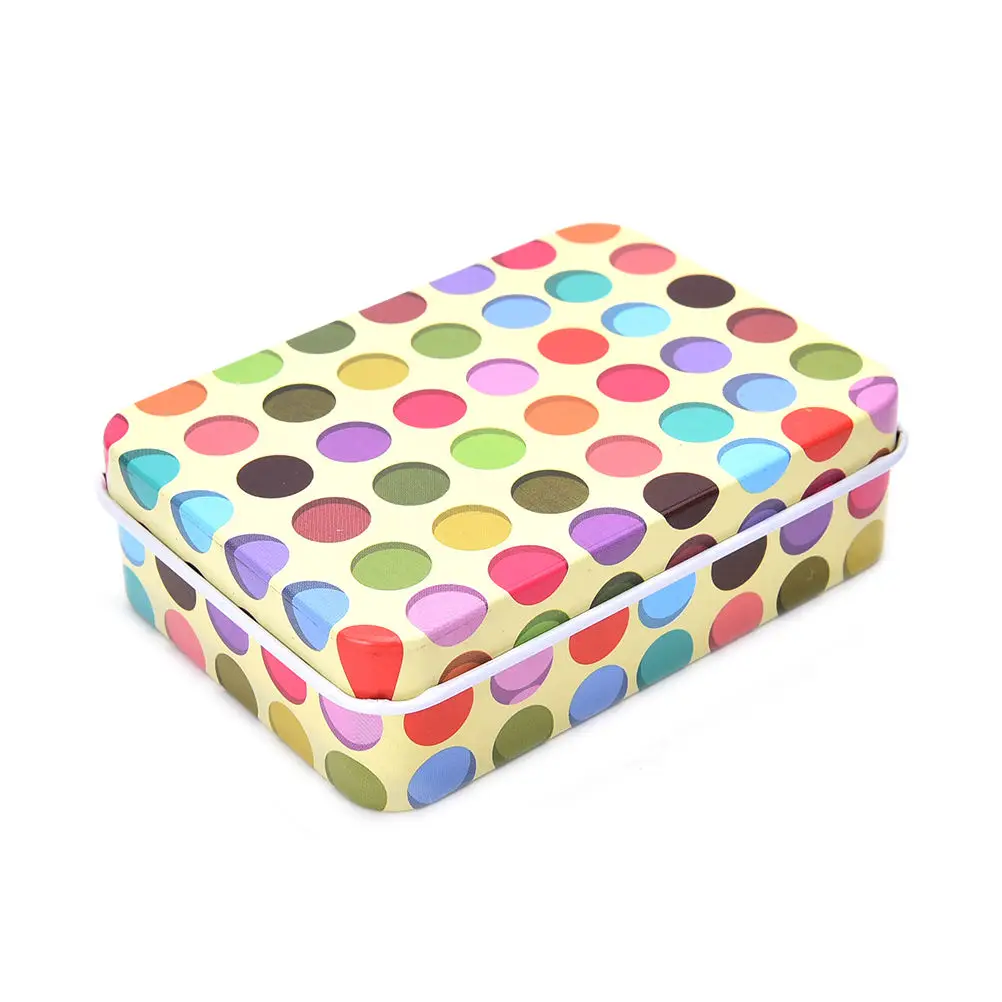 

Dot Print Clip Holder Case Mini Tin Metal Box Home Storage Stationery Holder Desk Organizer