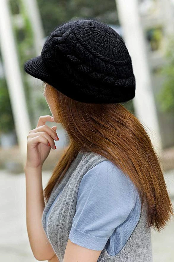 New beanie Elegant women's hat Knitted winter hat for the girl Cap Bow Autumn Ladies Female Fashion Beret Rabbit hair