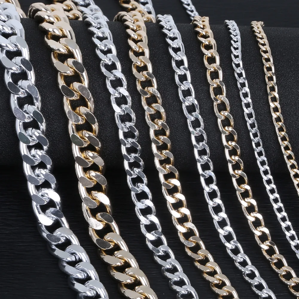 New Arrvial 4 size to pick Gold Aluminum Bulk Chain Necklace For Men