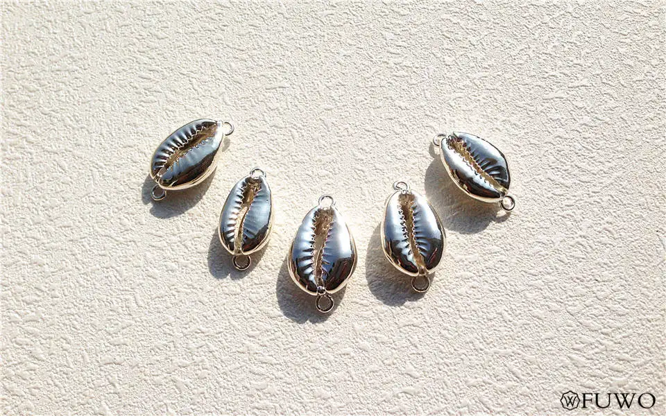 Natural Cowrie Shell Connector Pendant 8