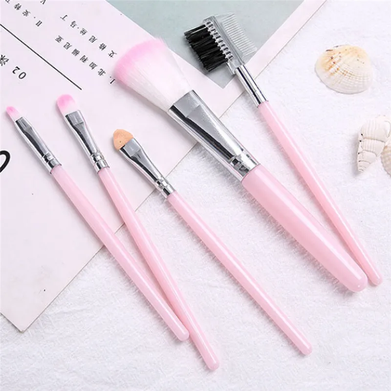 

5pcs/Set Makeup Brushes Set Beauty Foundation Power Blush Eye Shadow Brow Lash Fan Lip Face Make Up Brushes