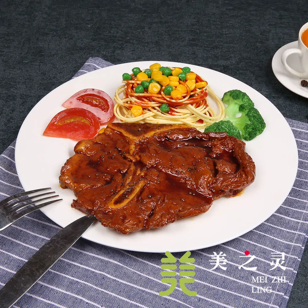 

Simulated Western T-bone Steak Food Model Restaurant Display Sample Props Simulation Food Handicraft Artificial Props Decoration