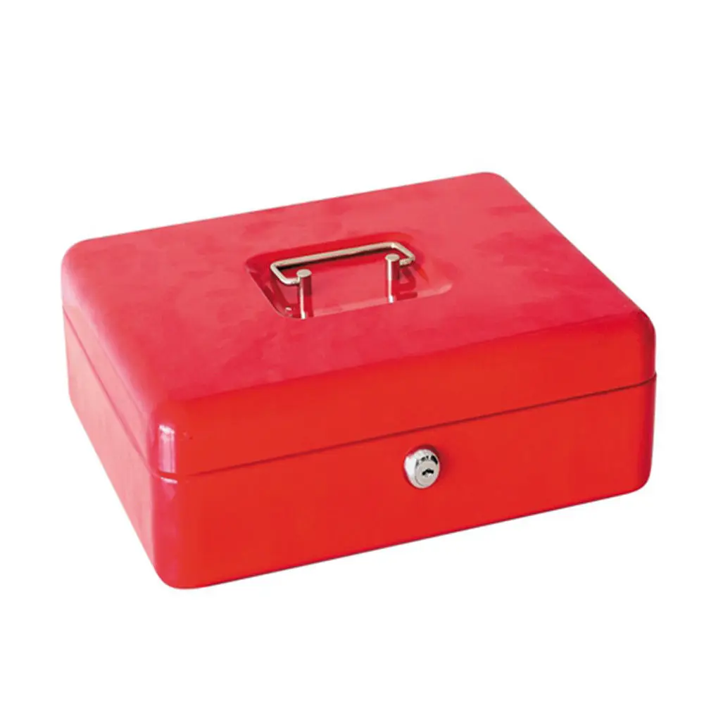 

Stainless Steel Metal Petty Cash Box Lock Bank Deposit Safe Key Security Tray