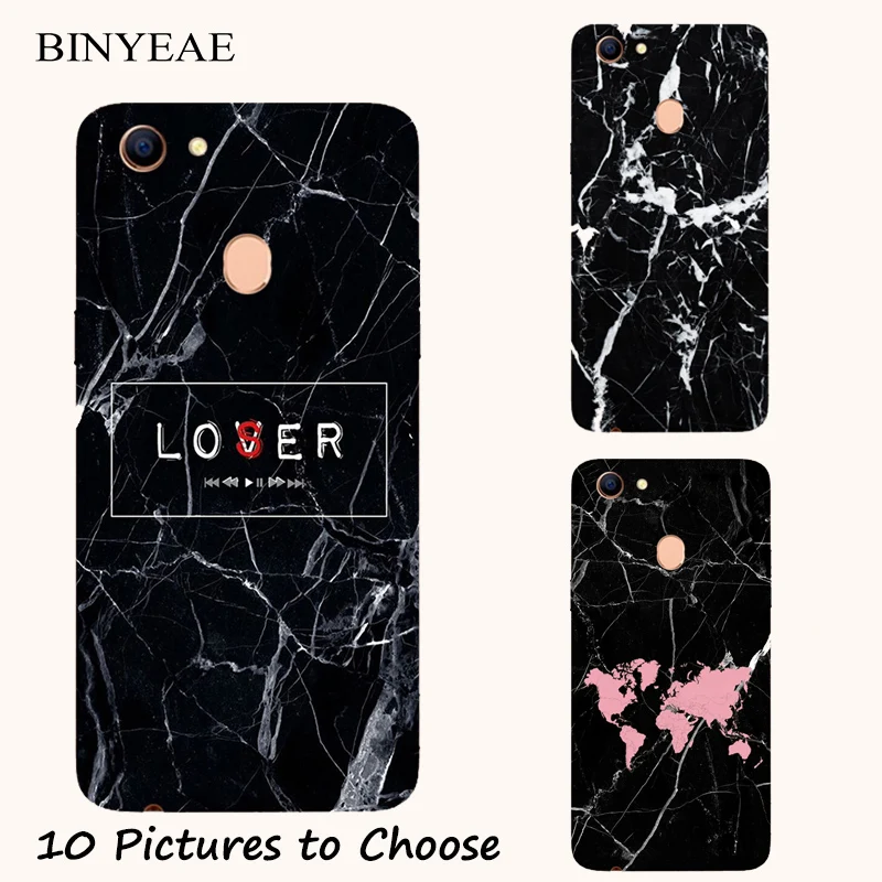 

Black Marble stone soft silicone Painting Case For Oppo F1s F3 F5 F7 Youth A1 A3 A3s A39 A57 A59 A71 A79 A83 Phone Printed Cover