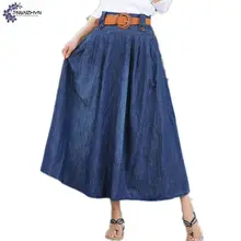 TNLNZHYN Women clothing cowboy Half body skirt 2017 summer club new fashion big size sexy long female denim skirt TT507