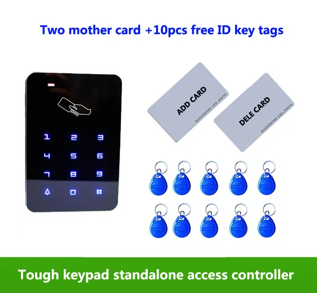 Автономный touch Управление доступом; клавиатуры RFID, 125 К, ID Пароль Система контроля доступа, 2 шт. матерью карты, 10 шт. id метки, мин: 5 шт