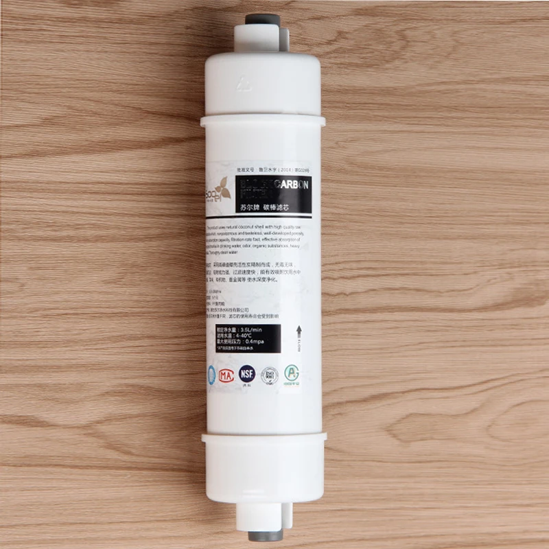 10 Inch SOOEL FOF Quick Connect  INLINE COCONUT Activated Carbon Composite Scale Inhibitor WATER FILTER Cartridge With 2 fitting (2)