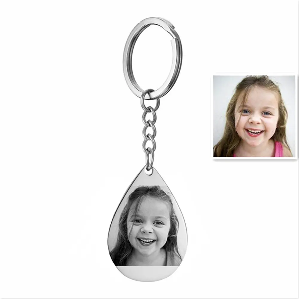 

Custom keychain DIY Handmade Personalized Engrave Photos Keychain Baby Family Member Photo Keyrings Gift
