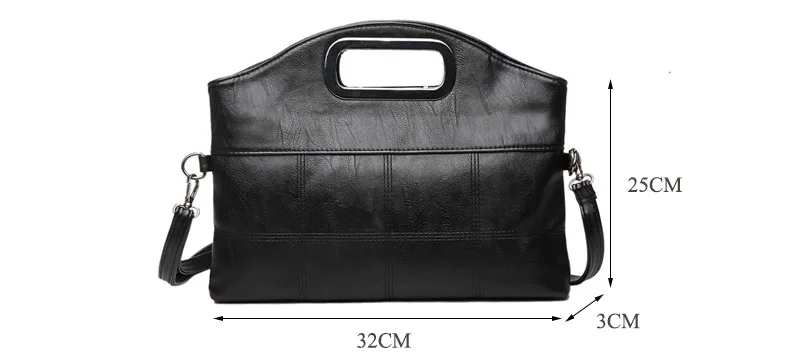 MJ Women's Handbag PU Leather Shoulder Bag Fashion Top-Handle Bags Korean Style Crossbody Bag Female Vintage Soft Leather Clutch (43)