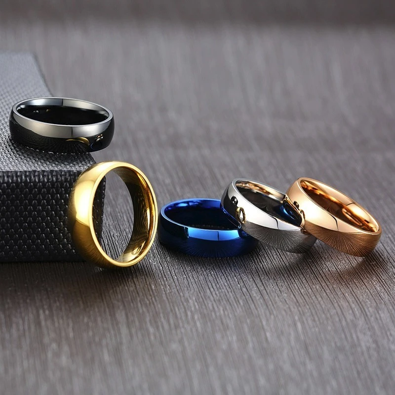 Bague De Mariage En Acier Inoxydable Pour Hommes Et Femmes Anneau De Fiancailles Poli Avec Gravure Gratuite 6mm Aliexpress