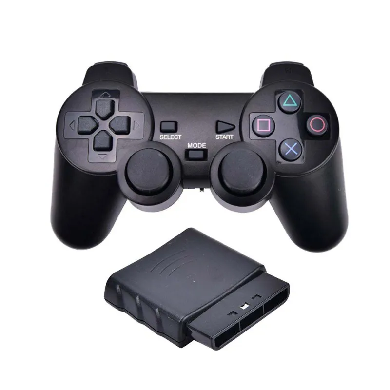 ESHOWEE мини беспроводной вибратор 2,4G USB игровой контроллер Джойстик для PS2/PS3/PC/Android беспроводной геймпад - Цвет: Черный