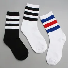 Комплект из 3 пар, женские носки, короткие носки, мягкие хлопковые классические полосатые белые черные в консервативном стиле