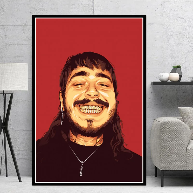 Post Malone хип хоп звезда художественный постер Картина Настенная картина домашний декор, плакаты и принты - Цвет: 0010