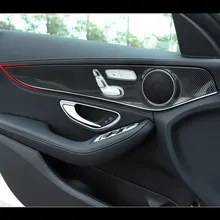 Углеродное волокно стиль двери автомобиля панель накладка 4 шт. для Mercedes Benz C Класс W205- ABS Авто Интерьер модифицированный