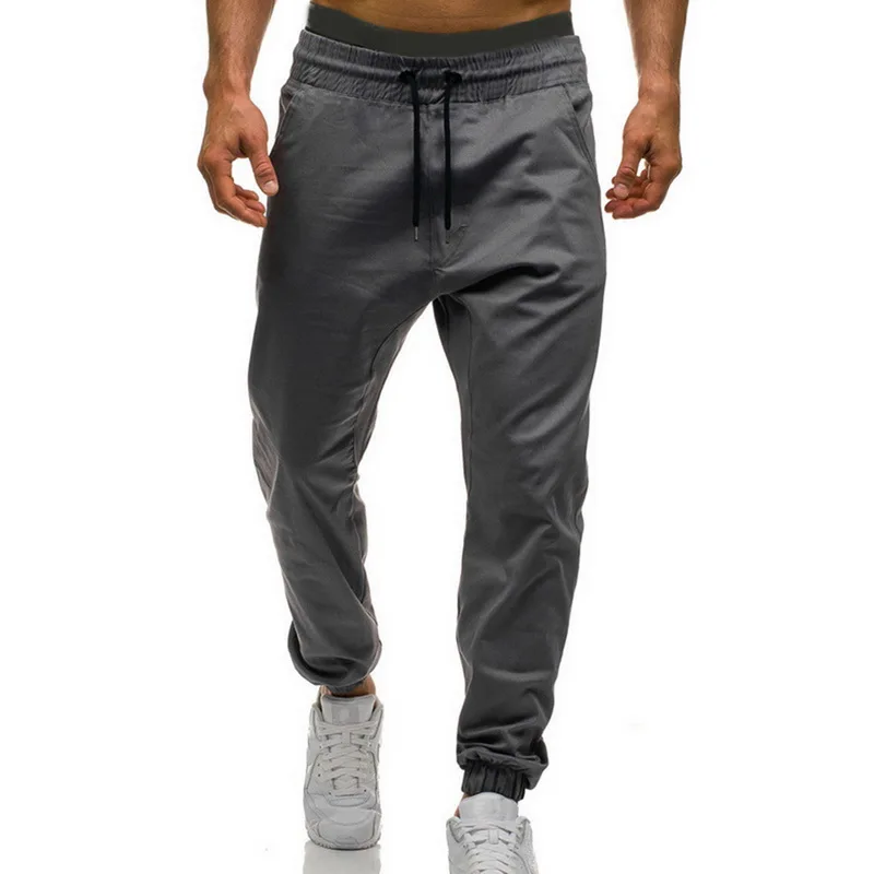 Laamei уличная Для мужчин штаны с потертостями 2018 новый хип-хоп Для мужчин узкие брюки для уличных танцев Jogger Мужской сплошной Цвет модные
