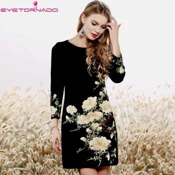 

Plus size flower embroidery vintage cotton dress women spring casual work retro party dresses chinese style vestido E7741