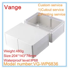 1 шт./лот IP68 Сертификат водонепроницаемый корпус ABS пластиковый корпус поделки для разъема провода custom Услуга доступна 204*143*78 мм