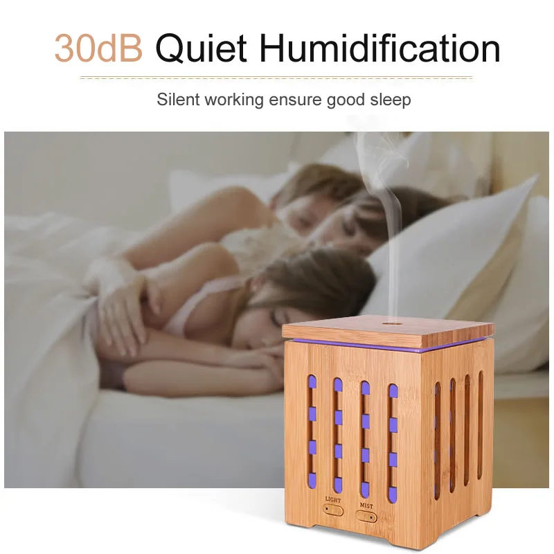  GIAHOL 200ML Natural Bamboo Essential Oil Diffuser With LED Color light USB Ultrasonic Aroma Spray  - 32946797984