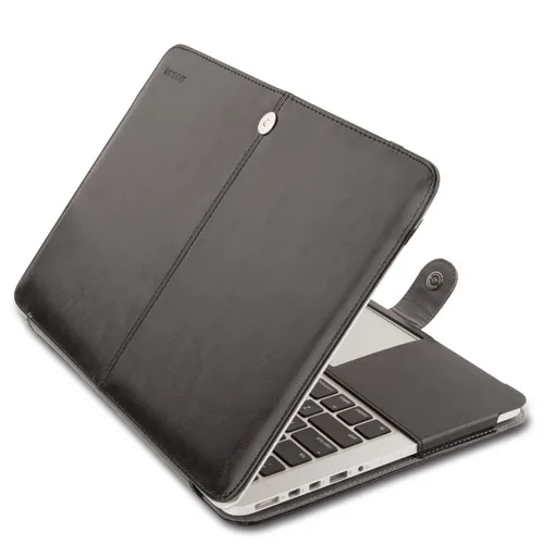 Чехол-книжка Mosiso из искусственной кожи для Macbook Pro 15 retina, модель A1398, аксессуары для планшетов, ноутбуков, черный, коричневый, красный - Цвет: Black Case
