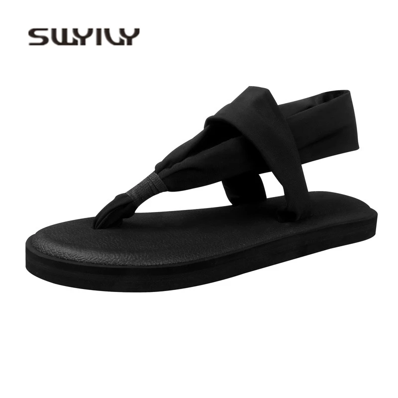 Женские пляжные шлепанцы SWYIVY Брендовые повседневные сандалии для йоги на