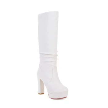 

2018 winter new thick with ultra-high with waterproof size code 32-43 female 181103 thigh-high boots