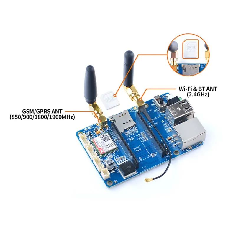 Nanopi Duo2 Расширенная плата IoT Интернет вещей GSM/GPRS+ WiFi двойная антенна