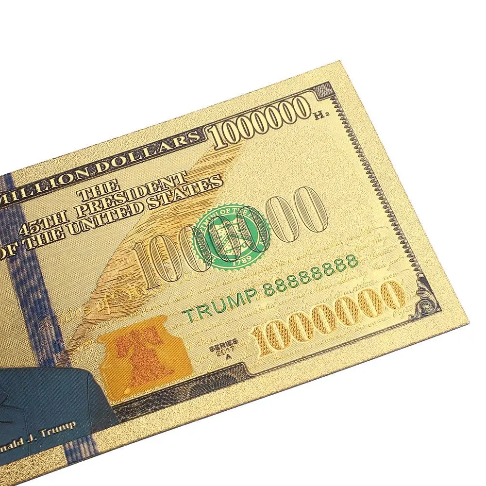 Памятные заметки с покрытыем цвета чистого 24 каратного золота долларов банкнот 10 млрд Трамп коллекция высокое качество Дональд Трамп и первая леди