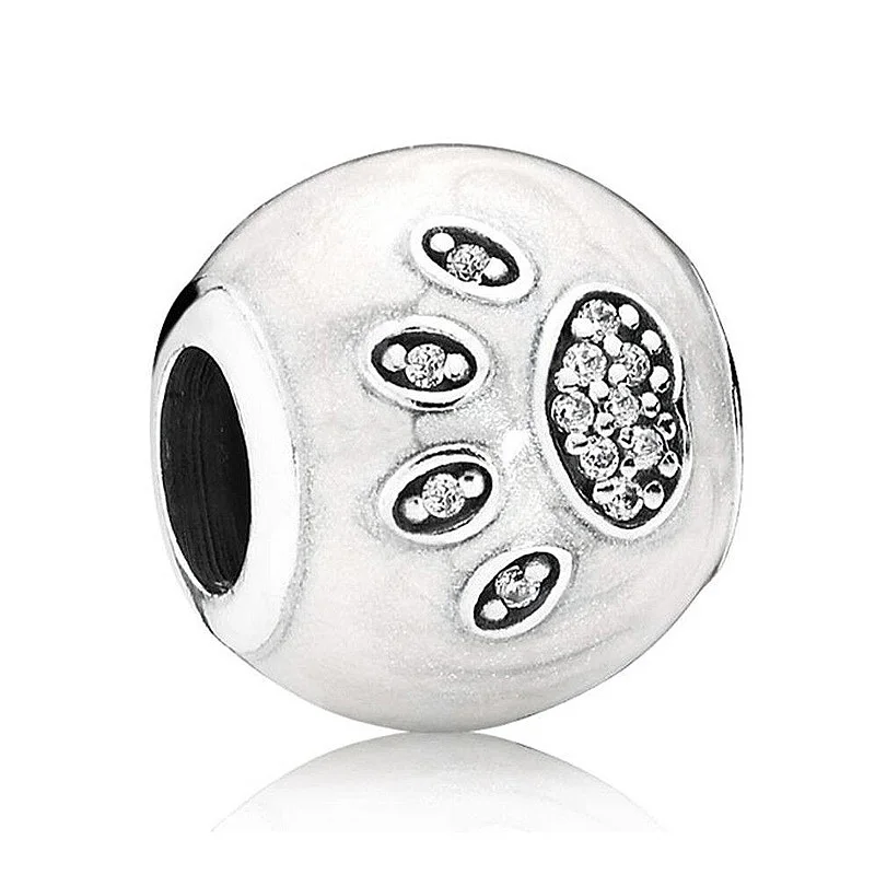 

Authentic 925 Sterling Silver Charm Pave Enamel I LOVE MY DOG With Crystal Charms Fit Pandora Bracelet Bangle Jewelry
