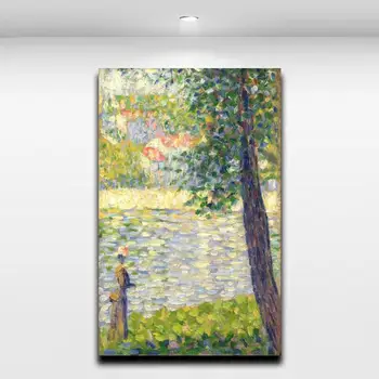 

Home Decor The Morning Walk by Georges Seurat Oil Painting Nice Lake View on Canvas Wall Art Abstract Works Office Hotel Decor