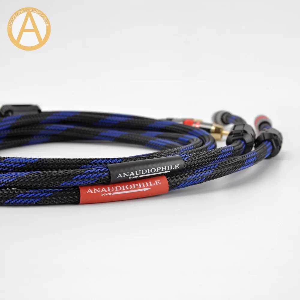 Hifi RCA Cable 4N OFC RCA Interconnect Cable 2RCA To 2RCA Male RCA Audio AV Cable Amplifier Preamplifier DAC Quad Ferrite Beads