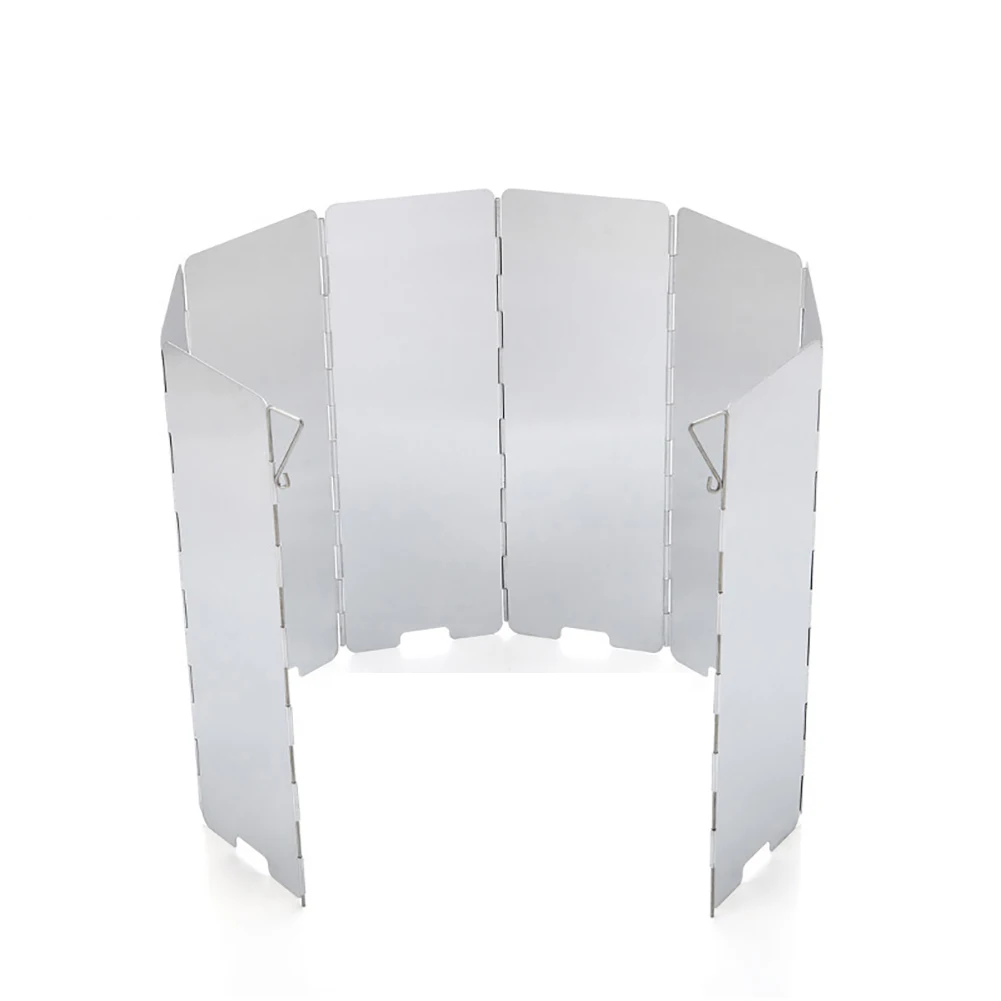 

Hot Sale Gas Stove Wind Shield Screens Outdoor Camping Stoves Ultra-light 8 Plates Foldable Cooker Stove Aluminum Windshield