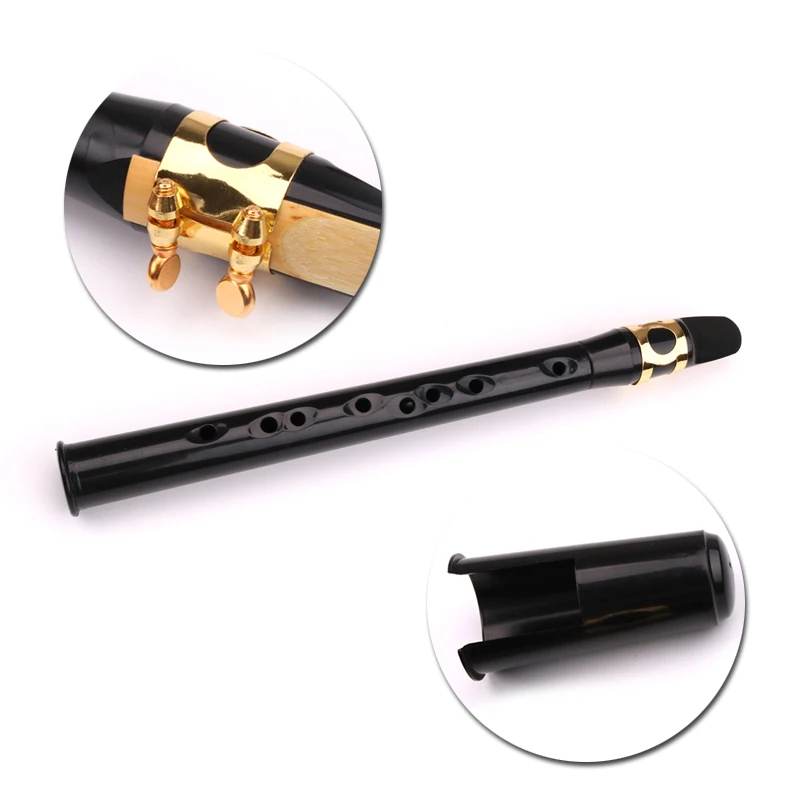 

Plastic Pocket Saxophone Portable Black Practical Pocket Saxophone Sax Alto C Tune 9 Holes Musical Instruments