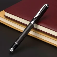 Nuovo nero in fibra di carbonio penna portapenne può essere personalizzato logo pubblicità del regalo del metallo penna Per Ufficio e Per la Scuola Penna A Sfera