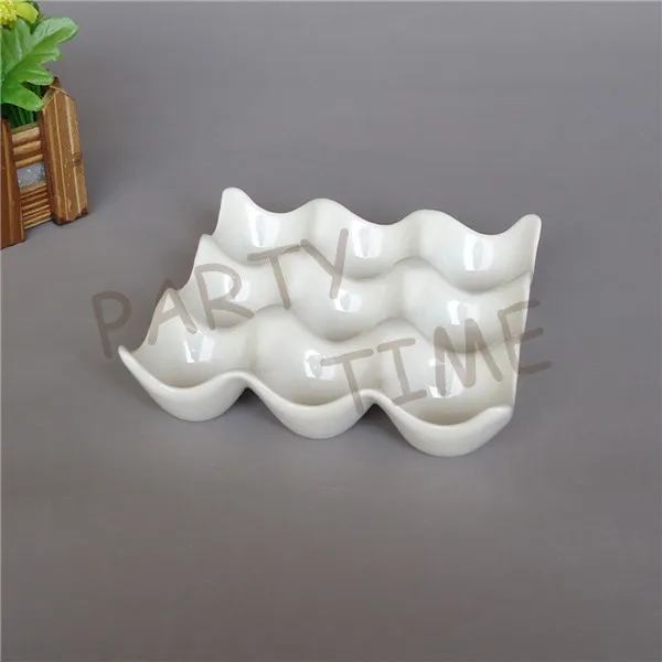 Ceramic egg plate tableware white egg holder, freezer safe plate for