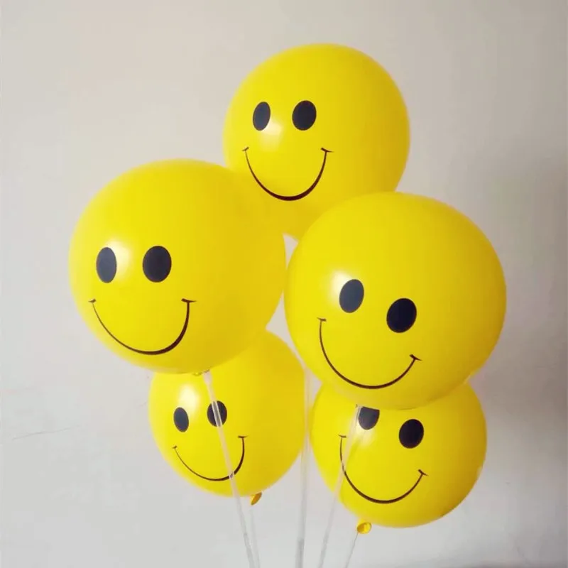 

Smile balloon 50pcs/lot12 inch 2.8g round latex yellow ballons baby shower decorations kids baloons birthday party supplies