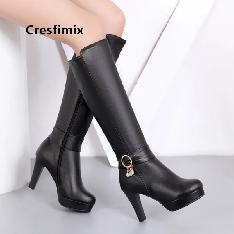 cute long black boots