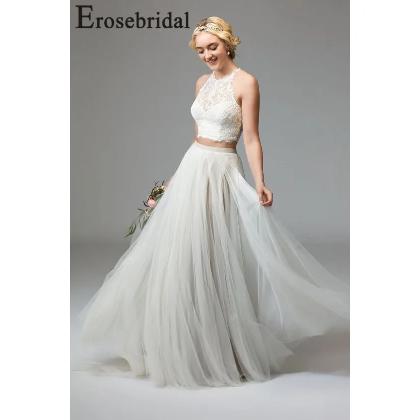 Новое поступление 2019 свадебные платья из двух частей Erosebridal свадебное платье с