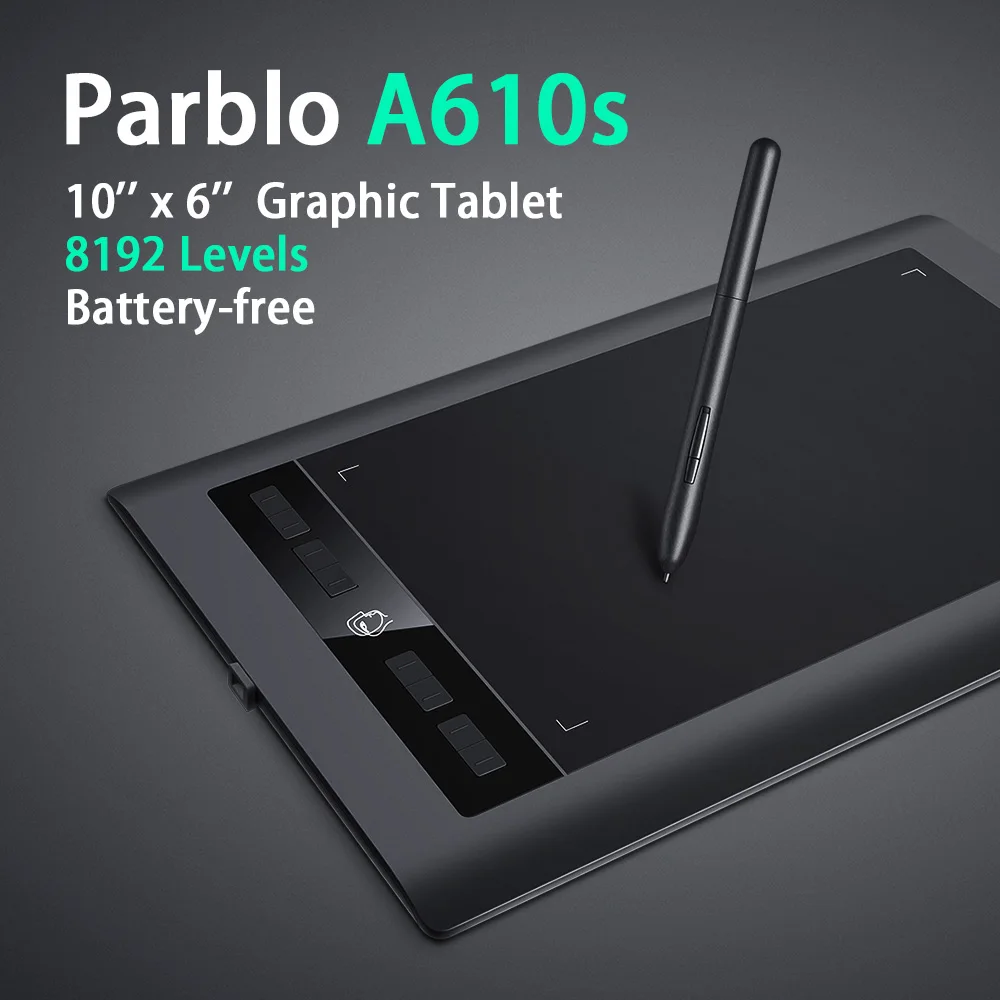  Parblo A610S arte gráficos digitales tableta dibujo Cuadro 10x6 
