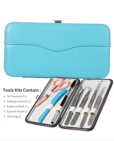 Conjunto de Ferramentas Acessórios de Maquiagem para os Olhos Profissional Vetus Pinças Cílios Extensão Beleza Sobrancelha Ferramentas Kit Case
