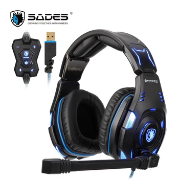 

SADES Knight Pro Gaming Headset Professional Noise-cancelling BONGIOVI Audio Engine Deep Bass Headphones for e-Sport