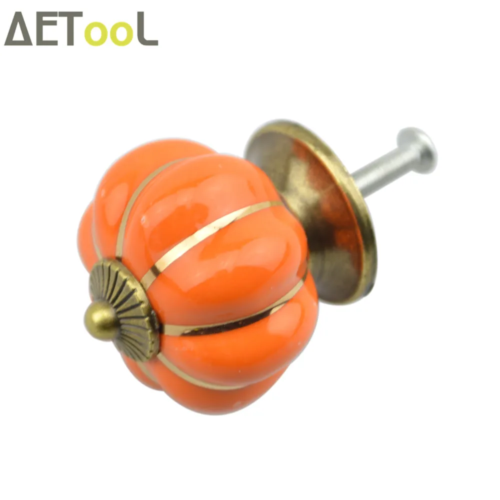 

AETool Orange 40mm Rustic Vintage Pumpkin Shape Handle Drawer Cabinet Knobs Pull Handles Kitchen Door Handles Wardrobe Hardware