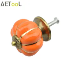 AETool naranja 40mm vintage rústico forma de calabaza con perillas del gabinete del cajón tire manijas de puerta de cocina armario de Hardware