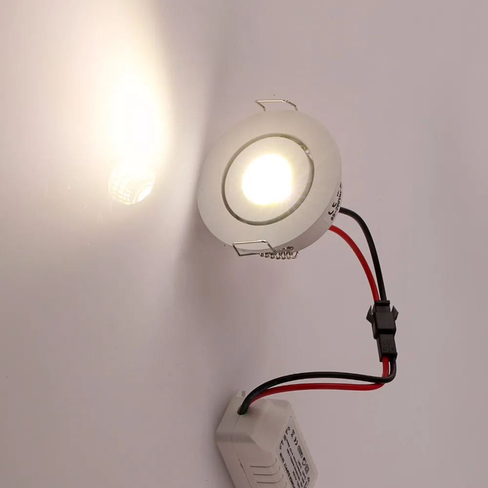 10 шт. CE RoHS круглый регулируемый Мини светодиодный COB светильник 3 Вт AC90 260V DC12V