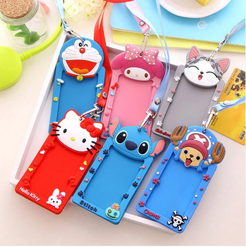 

1 Pcs.Kawaii Cartoon Kitty Cat Silicone Hanging Bus Card Cover.School Job ID Card Holder.Cute Cards Decoration.Free shipping