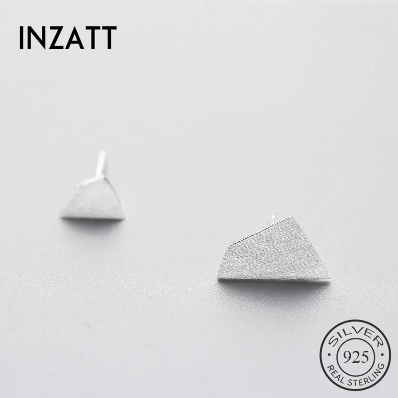 INZATT асимметричные серьги-гвоздики в натуральном 925 пробы, серебряные, геометрические, необычные, для женщин, вечерние, в стиле панк, подарок, модные ювелирные изделия, Brincos