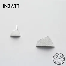 INZATT асимметричные серьги-гвоздики в натуральном 925 пробы, серебряные, геометрические, необычные, для женщин, вечерние, в стиле панк, подарок, модные ювелирные изделия, Brincos