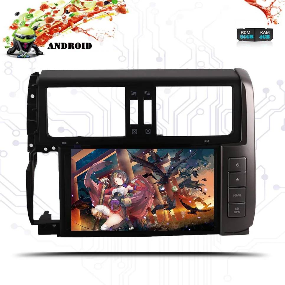 8 &quotВосьмиядерный автомобильный Радио для Toyota Prado 150 2010 2013 Android 9 0 dvd плеер с 4G RAM 64G