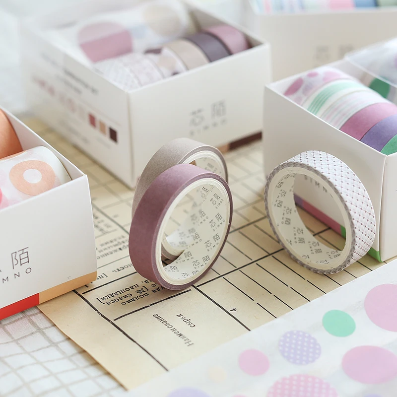 10 мм x 3 м 7 шт./компл. простая серия Washi лента природная фотография рисунок декор