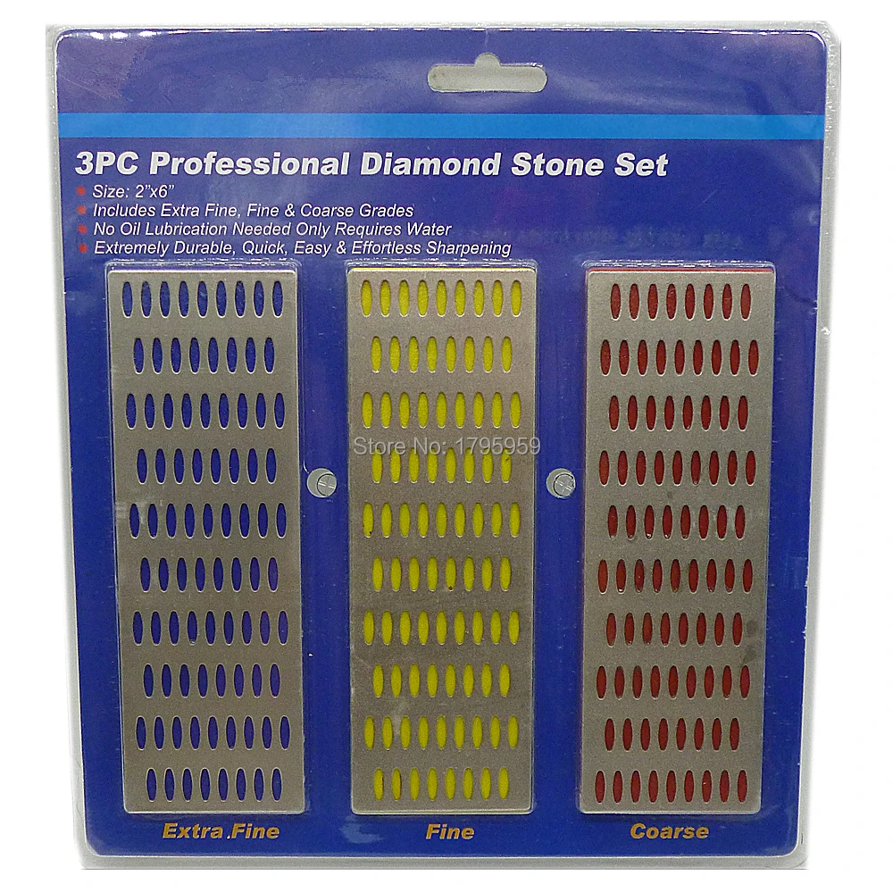 3pc LARGE Diamond Sharpening Hone Stone Whetstone Sharpening Block