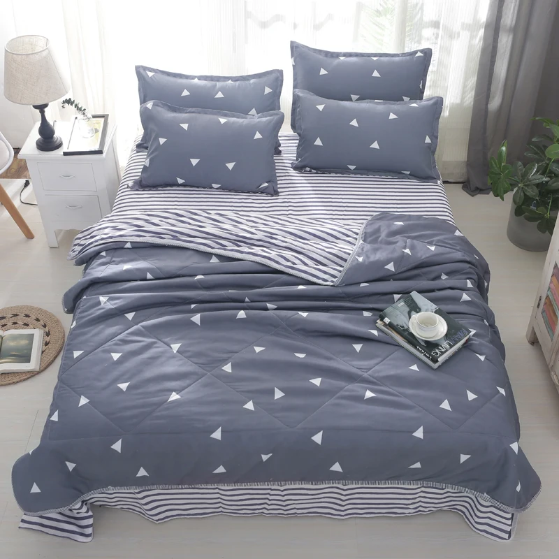 

Summer Bedspread Geometric Printed Double Quilts and Duvets for Adults Thin Air-conditioned Comforter colcha For Bed36
